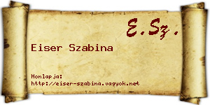 Eiser Szabina névjegykártya