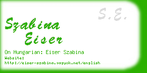szabina eiser business card